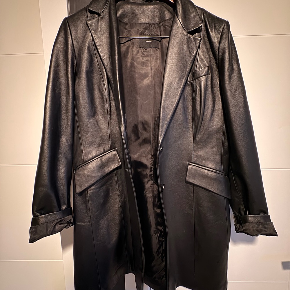 Black Leather Blazer Coat